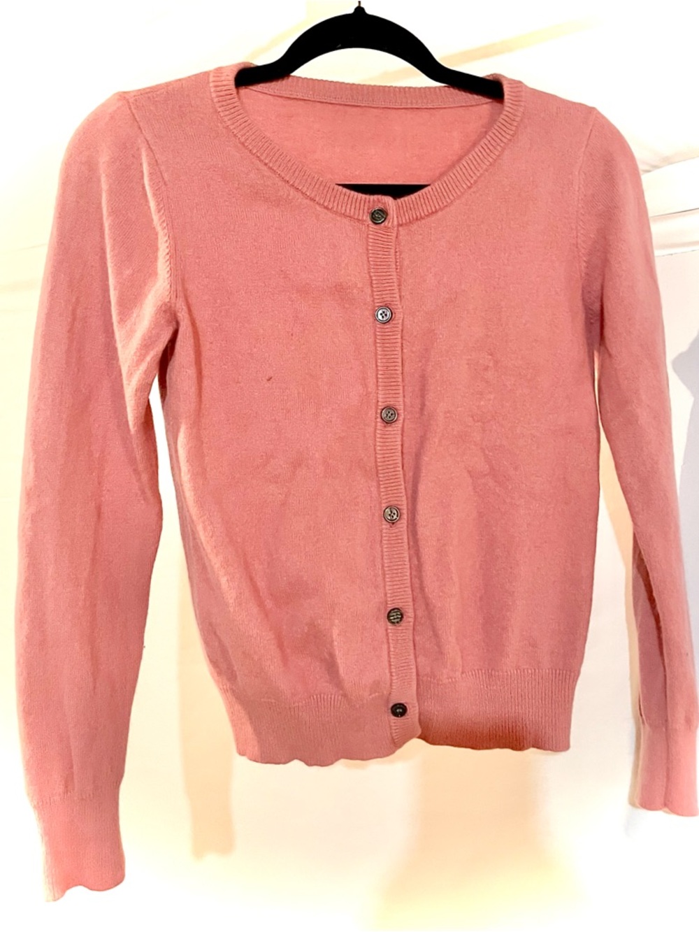 100% Merino Wool Women’s Cardigan Sweater –Pink